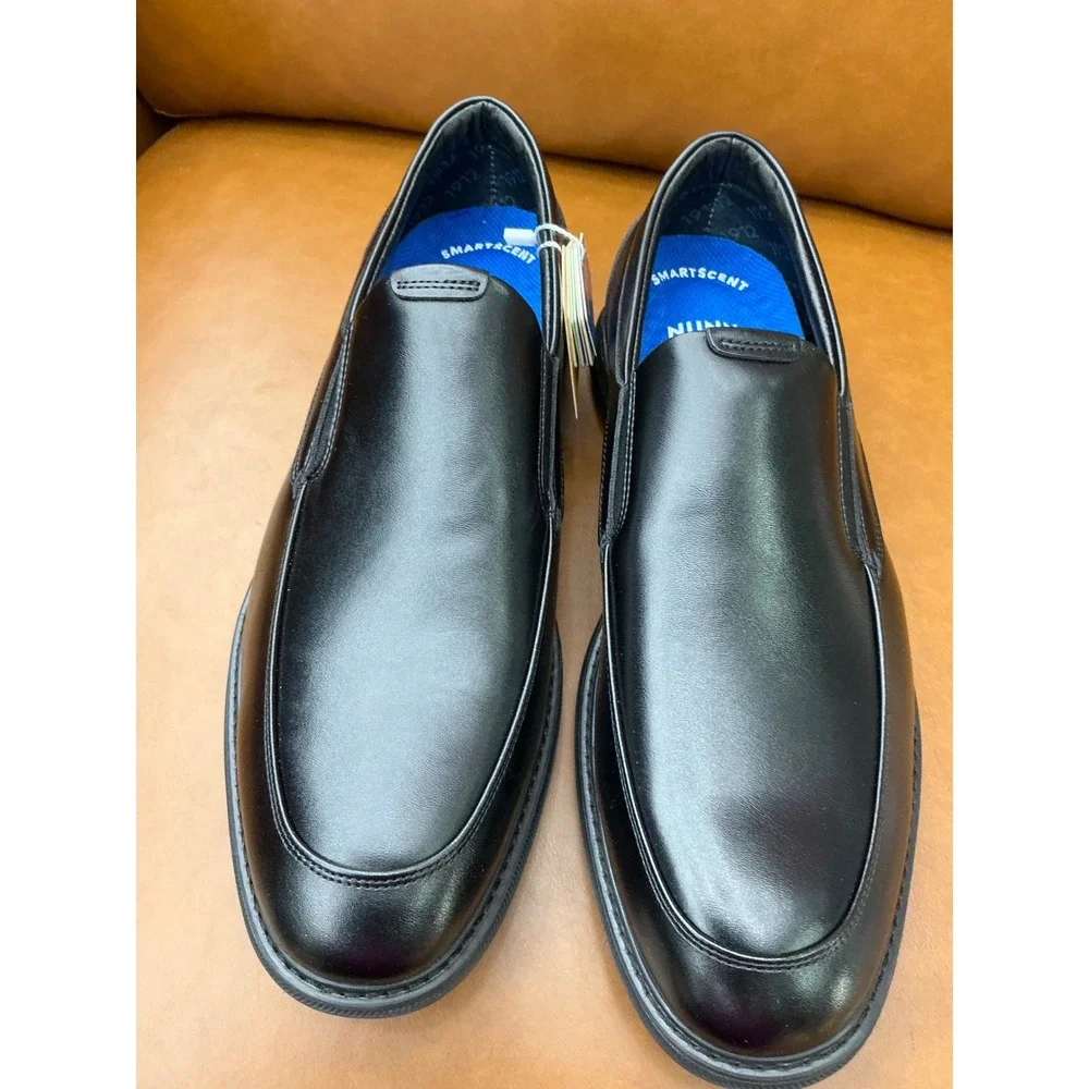 Nunn Bush Chase Work Slip On Mens 10.5W Black New Slip Resistant Memory Foam